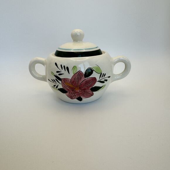 Stangl Pottery Sugar Bowl with lid Country Garden Pattern 4" tall Vintage - Picture 1 of 7